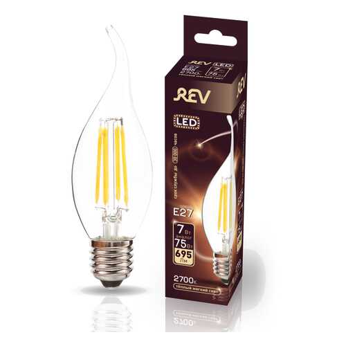 Лампа светодиодная REV FILAMENT FC37 E27 7W, 2700K, DECO Premium в Аквафор